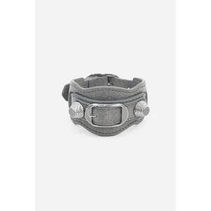 Balenciaga Arena Grey Leather City Bracelet